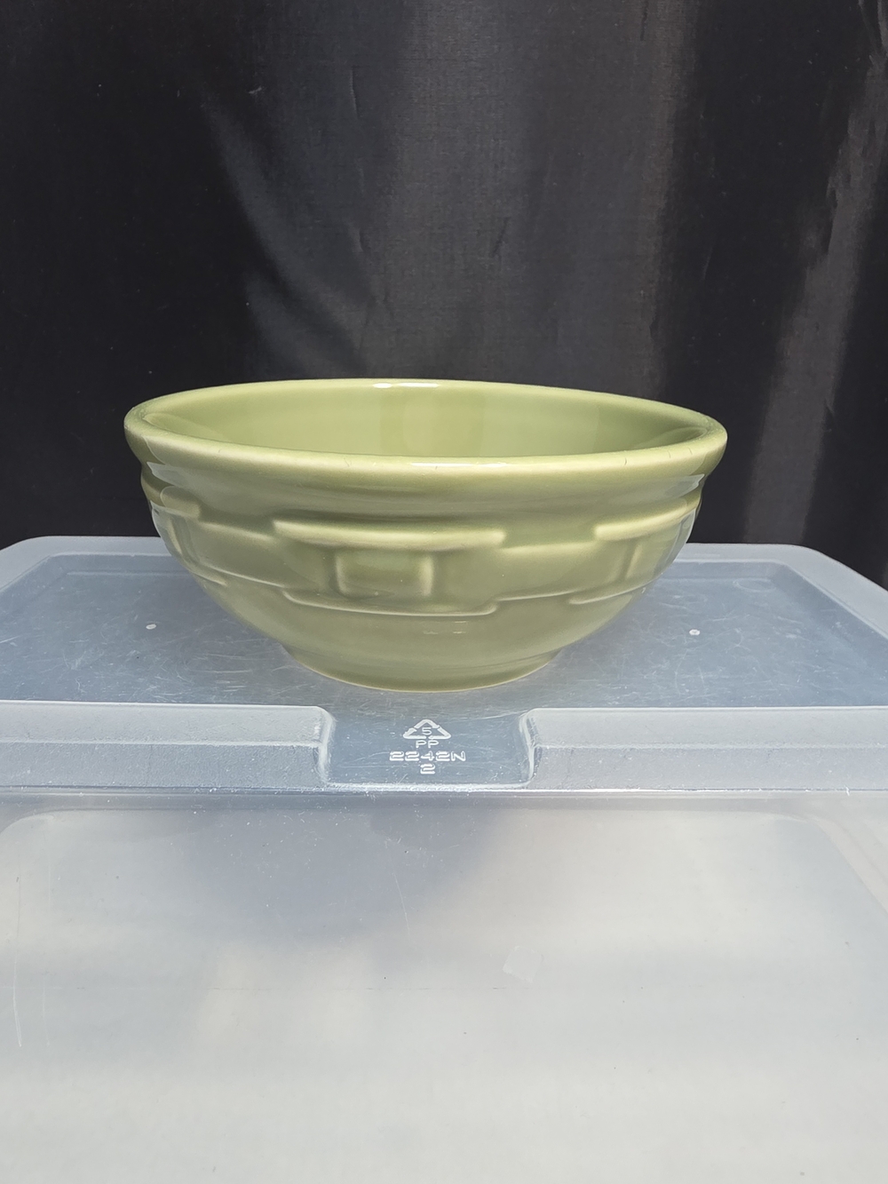 Longaberger Pottery Woven Traditions Sage Green All Purpose Bowl 5.75"